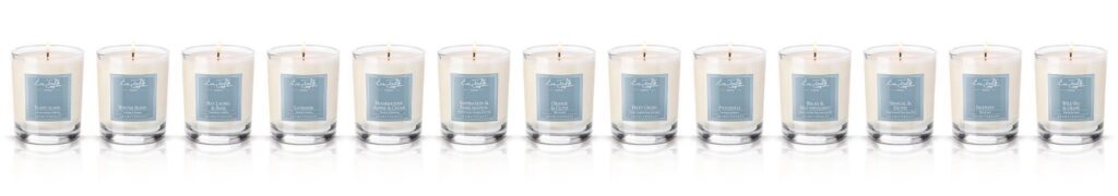 Row of Eve Taylor Aroma Wax Candles